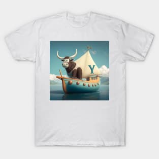 Letter Y for Yachting Yak from AdventuresOfSela T-Shirt